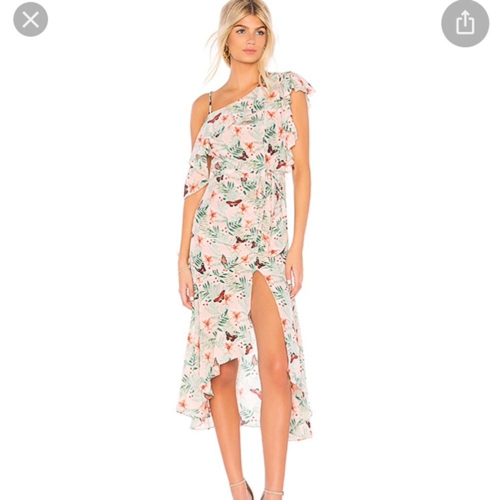 Joie Jamima NWT One-Shoulder Rusched Midi Dress